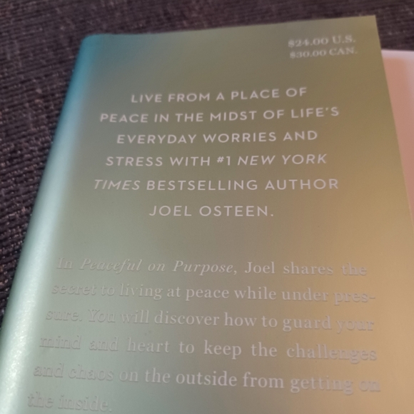Peaceful on Purpose Book by Joel Osteen - Picture 2 of 2